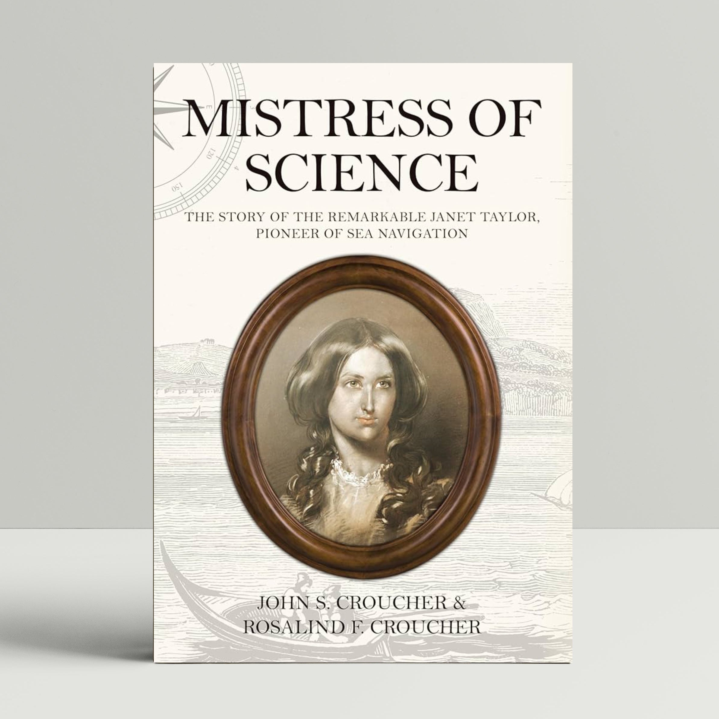 Book cover of 'Mistress of Science' with a portrait on a light gray background